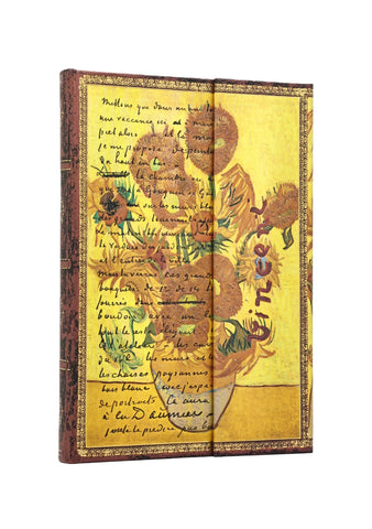 Van Gogh,Sunflowers Manyetik Kapak Midi Defter