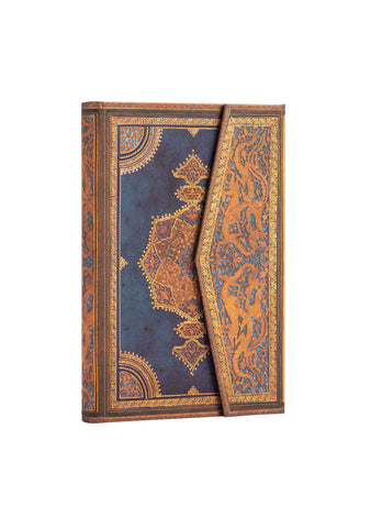 Safavid Indigo Manyetik Kapak Mini Çizgili Defter