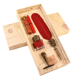 Tüylü Kalem Mühür Set Bordo