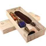 Tüylü Kalem Mühür Set Kahverengi